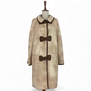 Tasha Polizzi Faux Fur Coat‎ Women's S Long Sleeve Buckle Front Knee Length